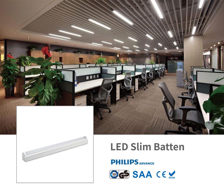 Тонкая светодиодная планка LED 65 Вт с сроком службы 50000 часов LED 65w slim batten with 50000 hours life span